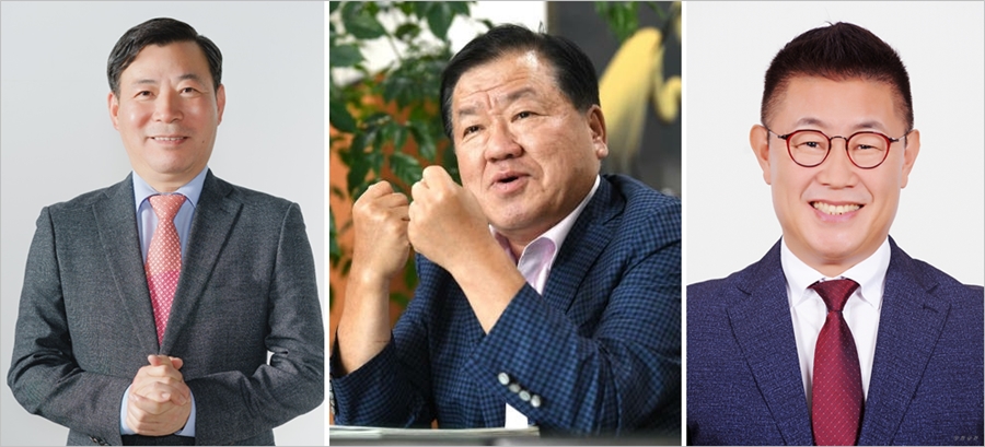 ▲제2대 세종시체육회 회장 선거에 출마한 박순영·정태봉·김부유 후보(사진 왼쪽부터)